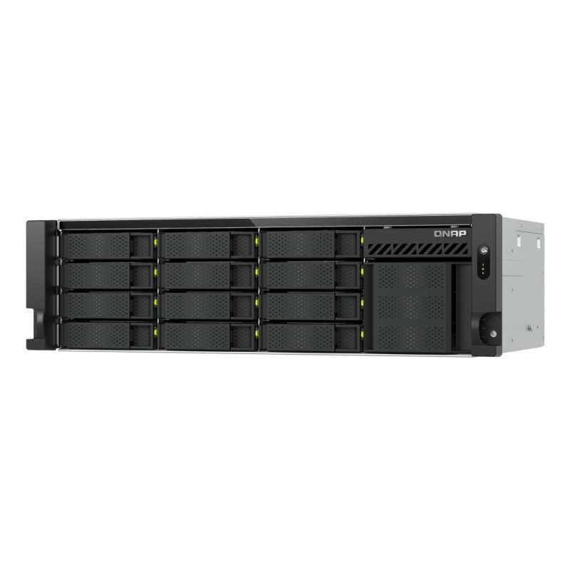 QNAP TS-H1655XEU-RP Serveur de stockage Rack (3 U) Intel Atom® C5125 8 Go DDR4 0 To QuTS hero Noir, Gris