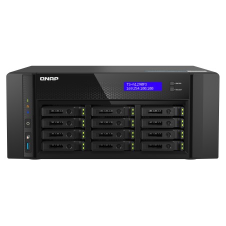 QNAP TS-h1290FX NAS Tower EPYC 7232P 64 GB DDR4 0 TB QuTS hero Schwarz