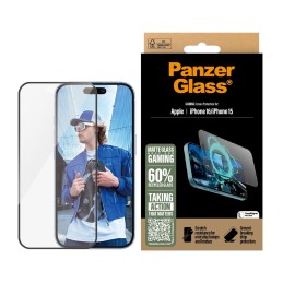 PanzerGlass Gaming Pellicola in Vetro Temperato iPhone 16 | 15 | Ultra-Wide Fit