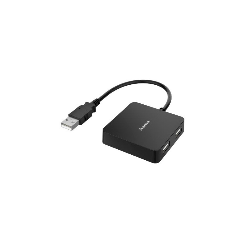 Hama 00300081 interface hub USB 2.0 Type-A 480 Mbit s Black