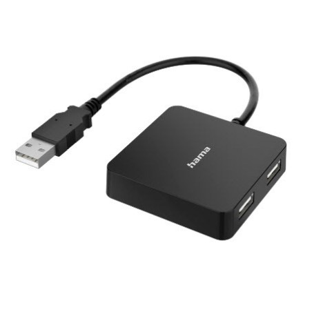 Hama 00300081 hub & concentrateur USB 2.0 Type-A 480 Mbit s Noir