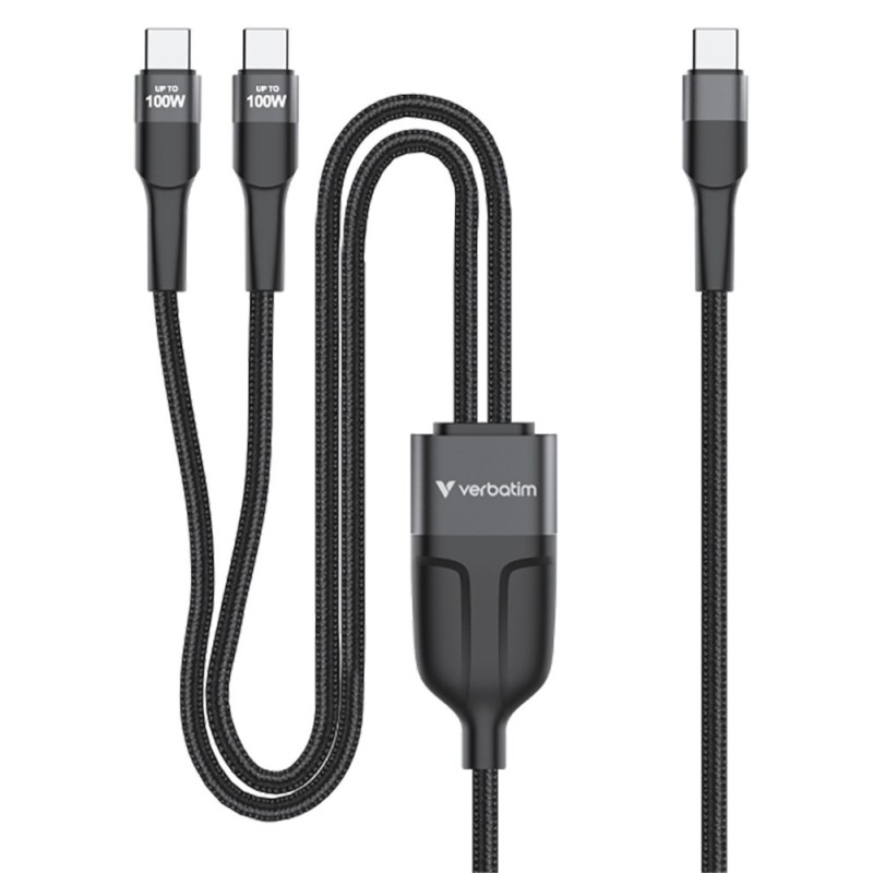 Verbatim 30279 USB cable USB 2.0 59.1" (1.5 m) USB C 2 x USB C 0.48 Gbit s 100 W Gray