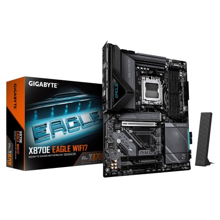 GIGABYTE X870E EAGLE WIFI7 Mainboard – Unterstützt AMD Ryzen 9000 CPUs, digitales 16+2+2-Phasen-VRM, bis zu 8200 MHz DDR5 (OC),