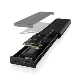 ICY BOX IB-1807MT-C31, ext. M.2 NVMe Gehäuse, Werkzeuglos, USB 3.2 Gen 2 Type-C® Type-A, Aluminium, schwarz