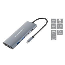 Conceptronic DONN06G Avec fil USB 3.2 Gen 1 (3.1 Gen 1) Type-C Gris