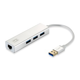 LevelOne USB-0503 Gigabit USB Netzwerkadapter mit USB Hub