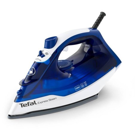 Tefal FV2838 Fer à repasser à sec ou à vapeur Semelle en cérilium 2400 W Bleu, Blanc