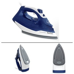 Tefal FV2838 Ferro da stiro a secco e a vapore Piastra Cerilium 2400 W Blu, Bianco