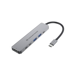 Conceptronic DONN33G base para portátil y replicador de puertos Alámbrico USB 3.2 Gen 1 (3.1 Gen 1) Type-C Plata