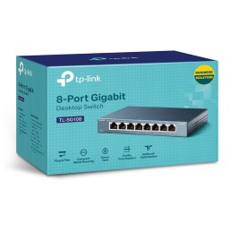TP-Link TL-SG108 No administrado Gigabit Ethernet (10 100 1000) Negro