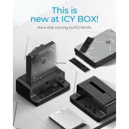 ICY BOX IB-2914MSCL-C31, Docking & CloneStation für M.2 NVMe SSD & 2.5” 3.5” SATA SSD HDD, Zweiwege klonen, USB 3.2 Gen 2