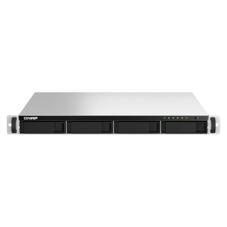 QNAP TS-464U-RP NAS Rack (1U) Intel® Celeron® N5095 8 GB DDR4 0 TB QNAP Turbo System Aluminium, Schwarz