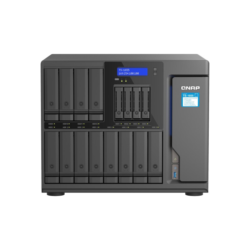 QNAP TS-1655 NAS Tower Intel Atom® C5125 8 Go DDR4 0 To QNAP Turbo System Noir