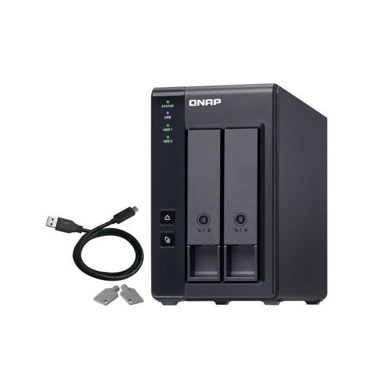 QNAP TR-002 Speicherlaufwerksgehäuse HDD   SSD-Gehäuse Schwarz 2.5 3.5"