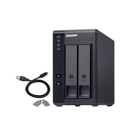 QNAP TR-002 storage drive enclosure HDD SSD enclosure Black 2.5 3.5"