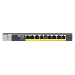 NETGEAR GS108LP Unmanaged Gigabit Ethernet (10 100 1000) Power over Ethernet (PoE) 1U Black, Gray