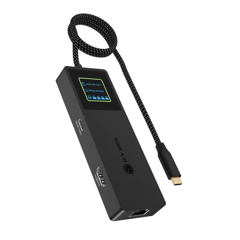 ICY BOX Spade Dock 4038 Wired USB 3.2 Gen 2 (3.1 Gen 2) Type-C Black