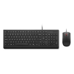Lenovo Essential Wired Combo Black US Euro clavier Souris incluse Universel USB Noir