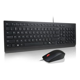 Lenovo Essential Wired Combo Black US Euro clavier Souris incluse Universel USB Noir
