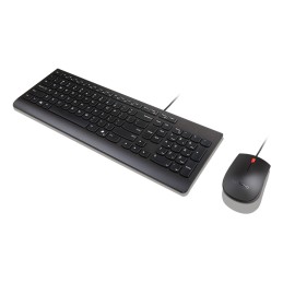 Lenovo Essential Wired Combo Black US Euro Tastatur Maus enthalten Universal USB Schwarz